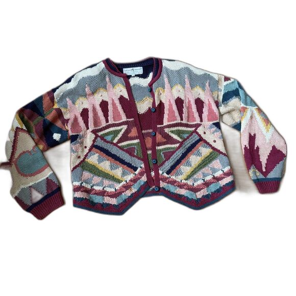 Peruvian Connection Vintage Button Up Cardigan Size Medium - Picture 7 of 9